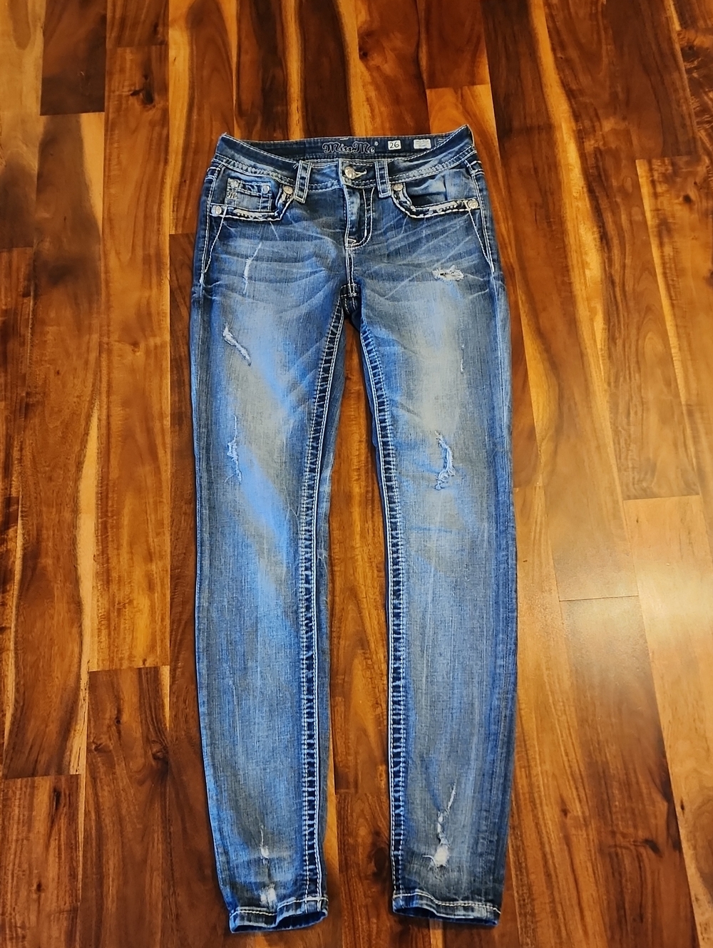 Miss Me Women's Distressed Skinny Jeans - Blue